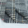 Polyester Wool Blend Plaid Tweed Fabric